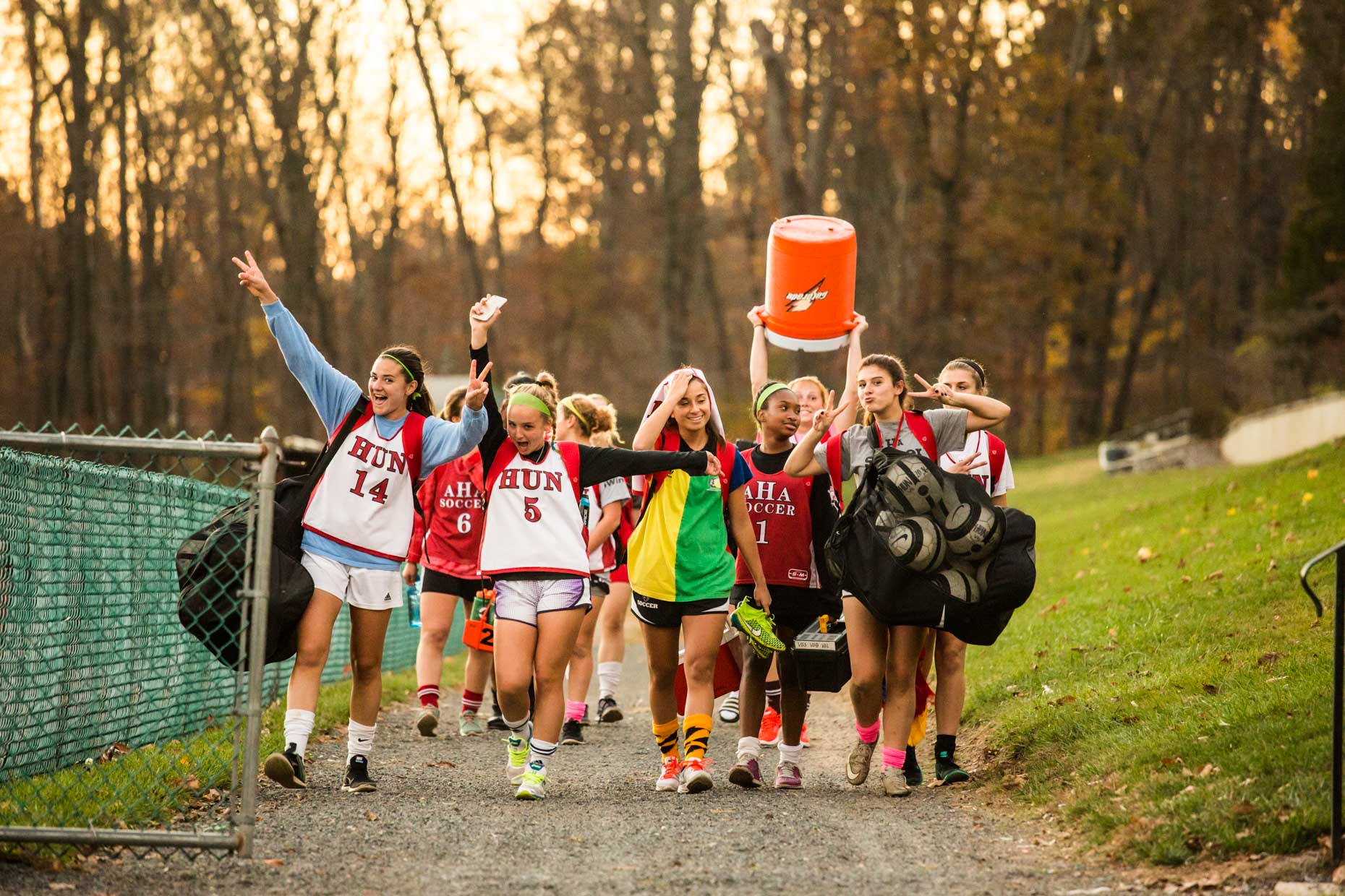 Girls Soccer team celebrating