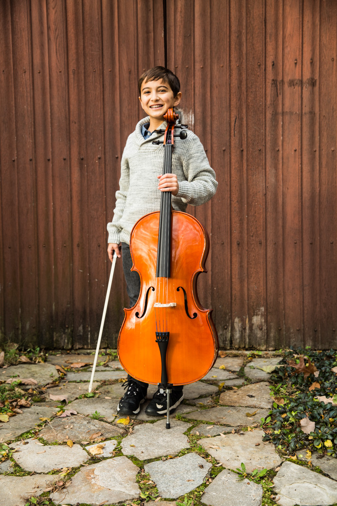 Boy with cello.
